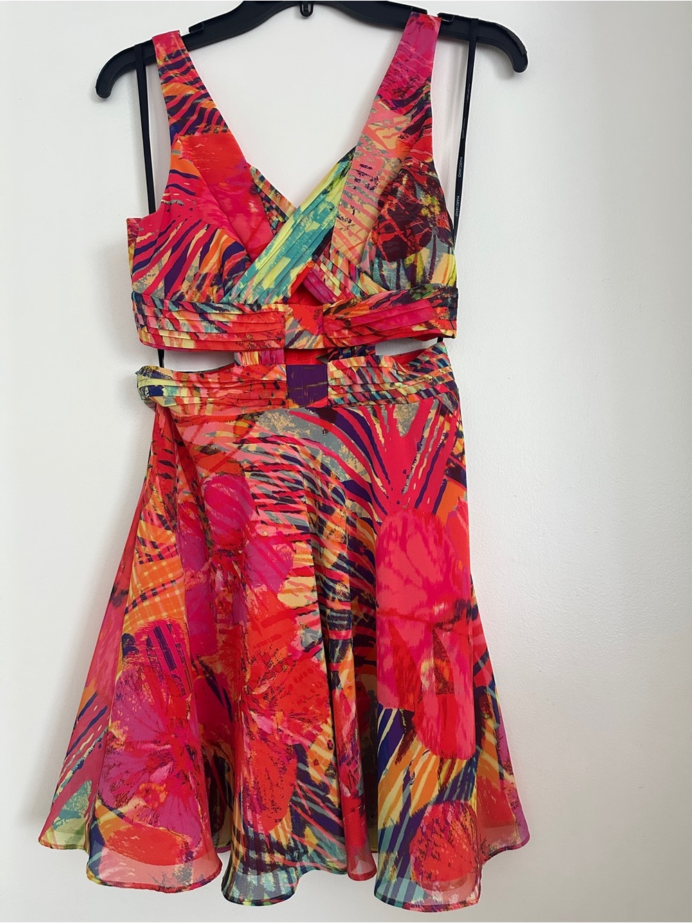 Marciano Bright Pink Multicolor Strappy Mini Dress